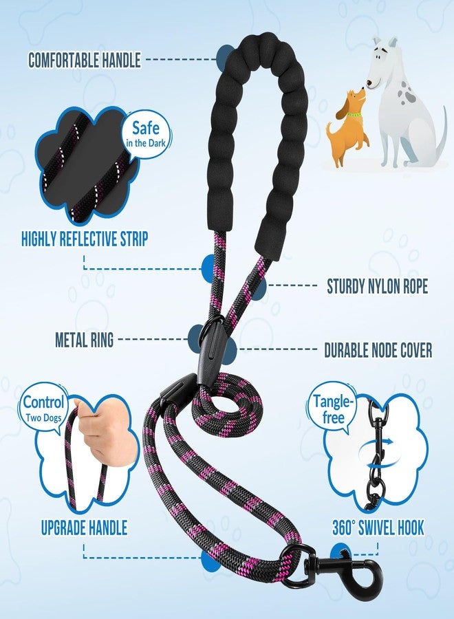 AUTOWT Double Leash for Two Dogs, No Tangle 360° Swivel Dual Dog Leashes with 4 Handles, Super Lightweight for Puppy, Reflective Adjustable Strap and Shock Absorbing Bungee - Image 3